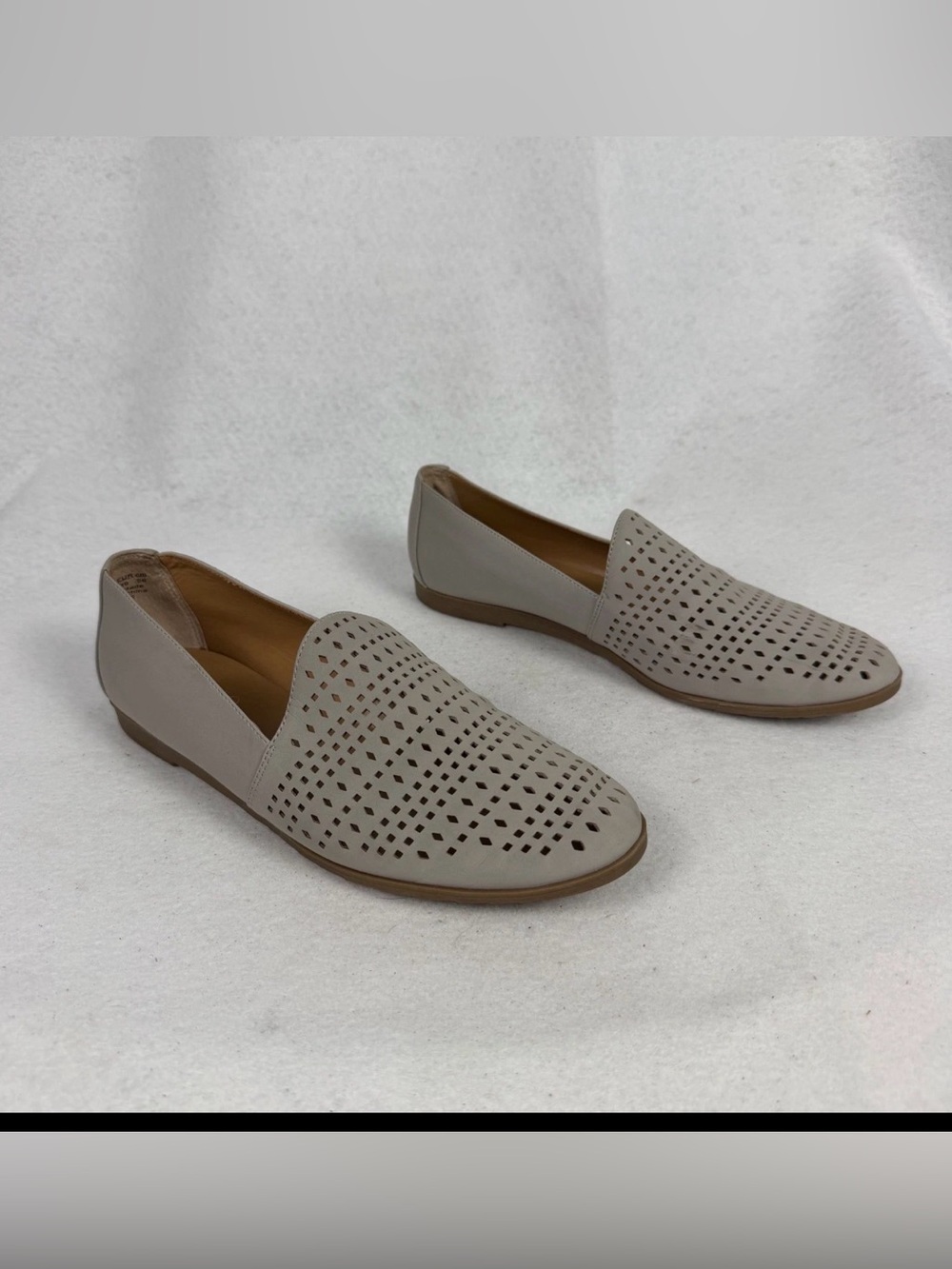 Franco Sarto Light Gray Perforated Slip-On Loafers